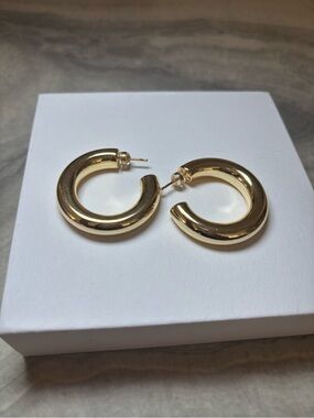 Gold Chunky Hoop Earrings - Women Jewelry